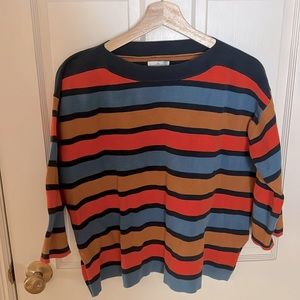 L.L. Bean Signature womens striped cotton sweater